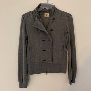 NWOT Fossil Military-Style Gray Sweater